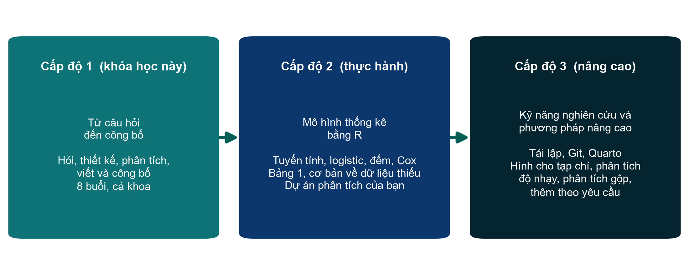 Cấp độ 1, Cấp độ 2 và Cấp độ 3